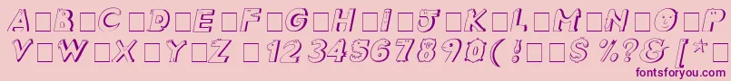 Шрифт CrazyCreaturesItalic – фиолетовые шрифты на розовом фоне