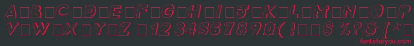 Czcionka CrazyCreaturesItalic – czerwone czcionki na czarnym tle
