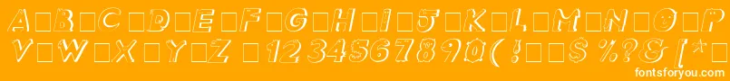 CrazyCreaturesItalic Font – White Fonts on Orange Background