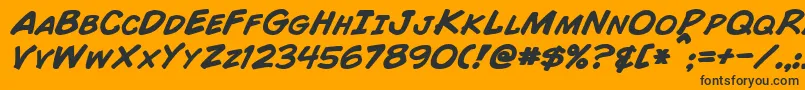 ComicBookBoldItalic Font – Black Fonts on Orange Background