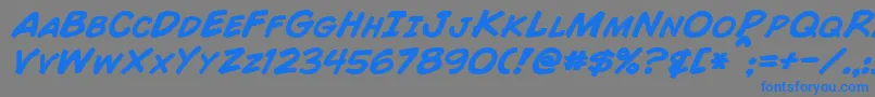 ComicBookBoldItalic Font – Blue Fonts on Gray Background