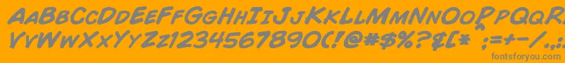 ComicBookBoldItalic Font – Gray Fonts on Orange Background