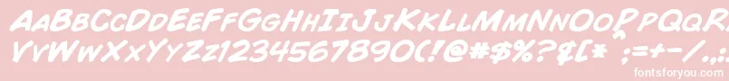 More about ComicBookBoldItalic Font ComicBookBoldItalic Font – White Fonts on Pink Background