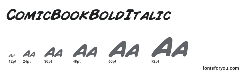 Размеры шрифта ComicBookBoldItalic