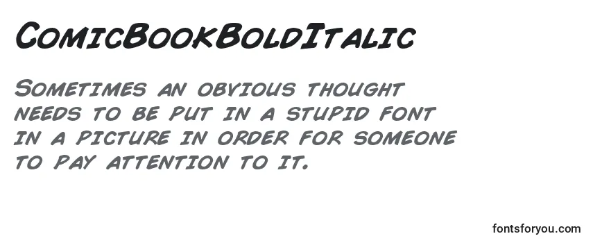 Przegląd czcionki ComicBookBoldItalic