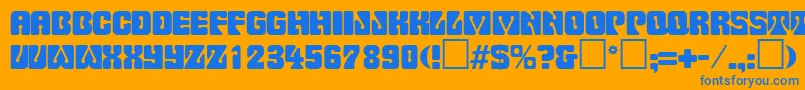 フォントPinocchioRegular – オレンジの背景に青い文字