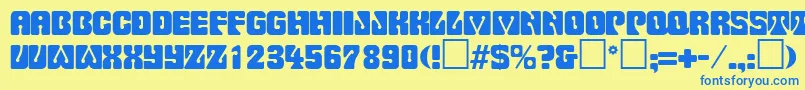 Czcionka PinocchioRegular – niebieskie czcionki na żółtym tle