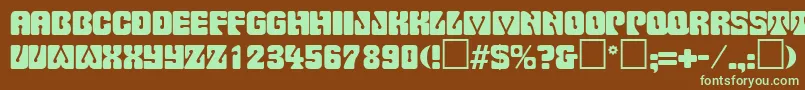 PinocchioRegular Font – Green Fonts on Brown Background