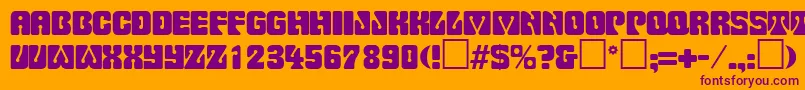 フォントPinocchioRegular – オレンジの背景に紫のフォント