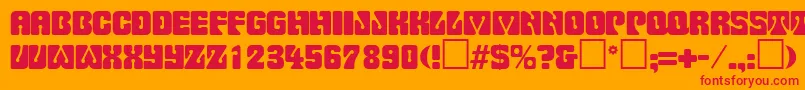 PinocchioRegular Font – Red Fonts on Orange Background