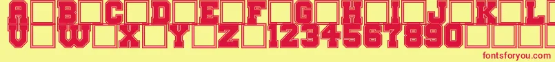 BigCampusBold Font – Red Fonts on Yellow Background