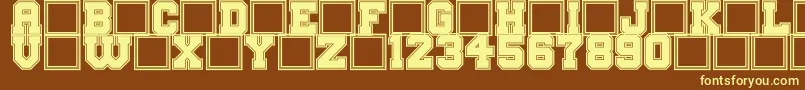 BigCampusBold Font – Yellow Fonts on Brown Background