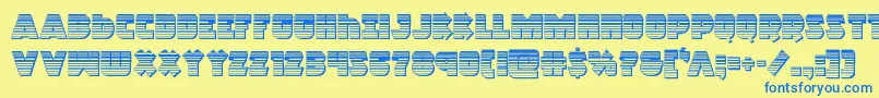 Racketsquadchrome Font – Blue Fonts on Yellow Background