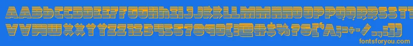 Racketsquadchrome Font – Orange Fonts on Blue Background