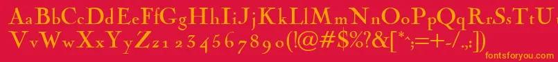 フォントNavinno – 赤い背景にオレンジの文字