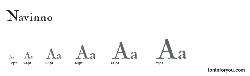 Размеры шрифта Navinno