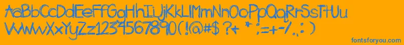 Fonte Applespice – fontes azuis em um fundo laranja