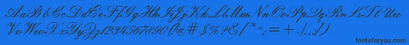 Windemerescriptssk Font – Black Fonts on Blue Background