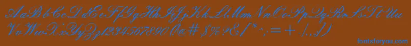 Windemerescriptssk Font – Blue Fonts on Brown Background