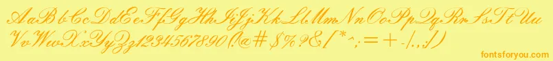 Windemerescriptssk Font – Orange Fonts on Yellow Background