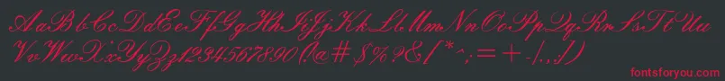 Windemerescriptssk Font – Red Fonts on Black Background