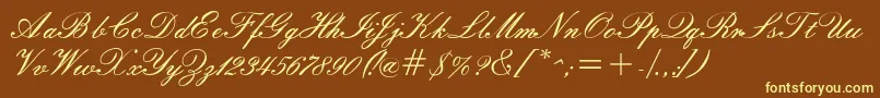 Windemerescriptssk Font – Yellow Fonts on Brown Background