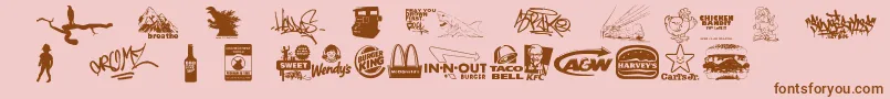 Fonte ThisIsMyTown3 – fontes marrons em um fundo rosa