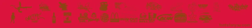Fonte ThisIsMyTown3 – fontes marrons em um fundo vermelho