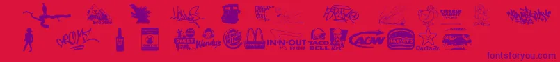 ThisIsMyTown3 Font – Purple Fonts on Red Background