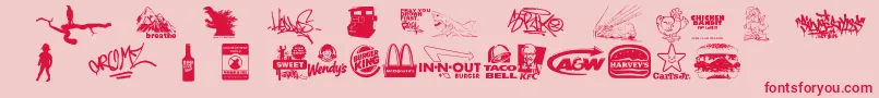 ThisIsMyTown3 Font – Red Fonts on Pink Background