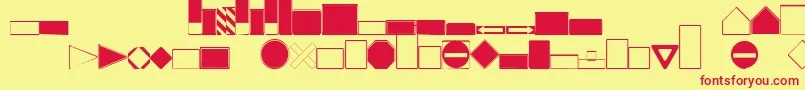 Police Roadgeek2005Signbacks – polices rouges sur fond jaune