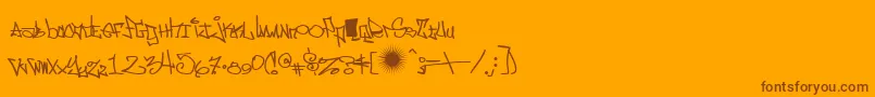 EastsideMotel Font – Brown Fonts on Orange Background