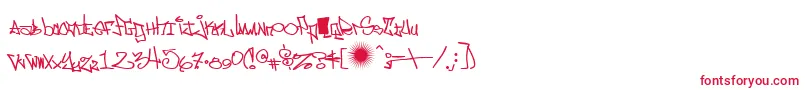EastsideMotel-Schriftart – Rote Schriften auf weißem Hintergrund