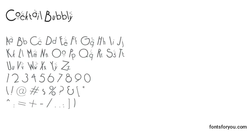 Schriftart CocktailBubbly – Alphabet, Zahlen, spezielle Symbole