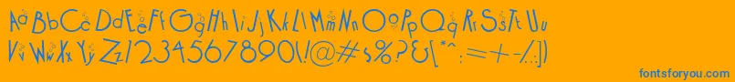 CocktailBubbly Font – Blue Fonts on Orange Background