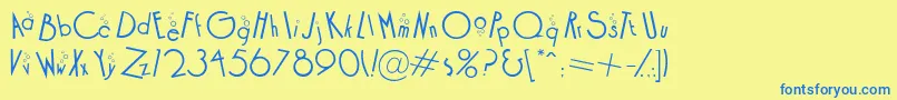 CocktailBubbly Font – Blue Fonts on Yellow Background