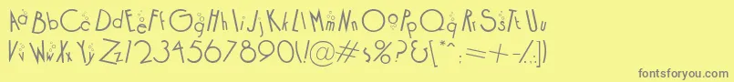 CocktailBubbly Font – Gray Fonts on Yellow Background