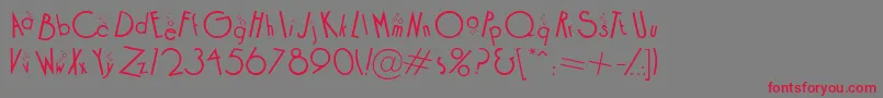 CocktailBubbly Font – Red Fonts on Gray Background