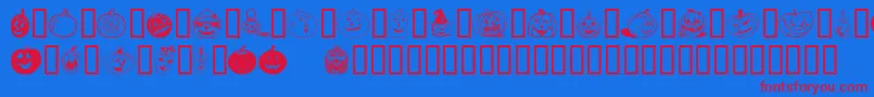 Bumkins Font – Red Fonts on Blue Background