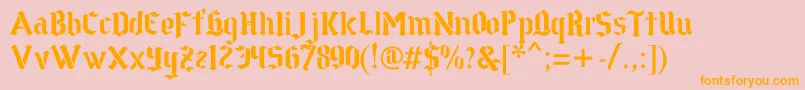 GothstencilPremium Font – Orange Fonts on Pink Background