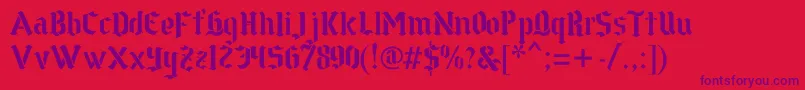 GothstencilPremium Font – Purple Fonts on Red Background