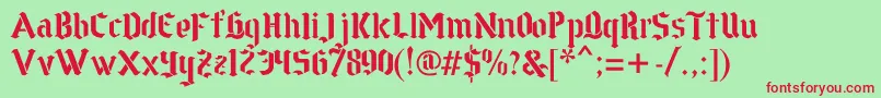 GothstencilPremium Font – Red Fonts on Green Background