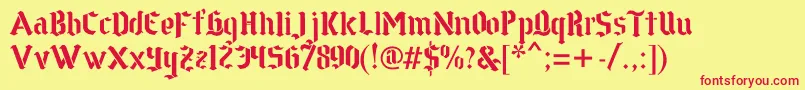 GothstencilPremium Font – Red Fonts on Yellow Background