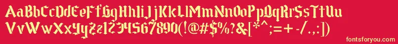 GothstencilPremium Font – Yellow Fonts on Red Background