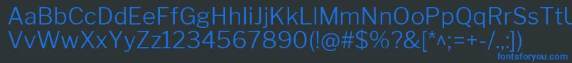 Шрифт LibrefranklinLight – синие шрифты на чёрном фоне