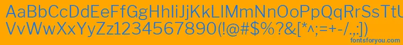 Шрифт LibrefranklinLight – синие шрифты на оранжевом фоне