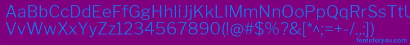 Fonte LibrefranklinLight – fontes azuis em um fundo violeta