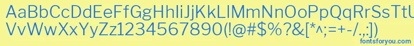 LibrefranklinLight Font – Blue Fonts on Yellow Background