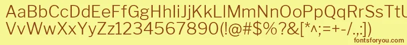 LibrefranklinLight Font – Brown Fonts on Yellow Background