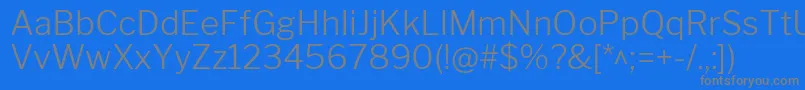 LibrefranklinLight-Schriftart – Graue Schriften auf blauem Hintergrund